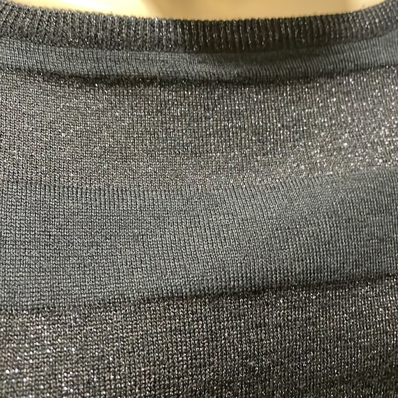 Navy Boatneck Knitted Short Sleeve Tunic Top Medium - Picture 3 of 3